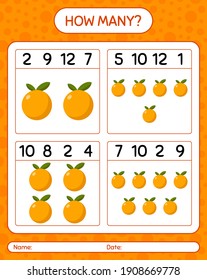 How Many Counting Game Orange Worksheet Stock Vector (Royalty Free ...