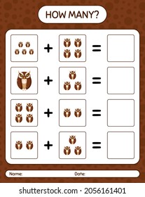 ¿Cuántos juegos de conteo con búho? hoja de trabajo para niños de preescolar, hoja de actividades para niños