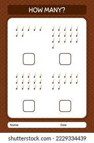 How many counting game with paint brush. worksheet for preschool kids, kids activity sheet