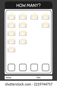 How many counting game with paper mail. worksheet for preschool kids, kids activity sheet