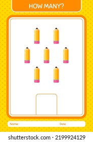 ¿Cuántos juegos de conteo con lápiz? hoja de trabajo para niños de preescolar, hoja de actividades para niños