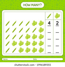 ¿Cuántos juegos de cuenta con petai? hoja de trabajo para niños de preescolar, hoja de actividades para niños, hoja de trabajo imprimible