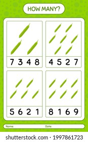 How many counting game with petai. worksheet for preschool kids, kids activity sheet, printable worksheet