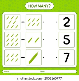 How many counting game with petai. worksheet for preschool kids, kids activity sheet, printable worksheet