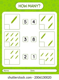 How many counting game with petai. worksheet for preschool kids, kids activity sheet, printable worksheet