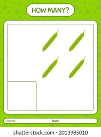 How many counting game with petai. worksheet for preschool kids, kids activity sheet, printable worksheet