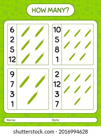 How many counting game with petai. worksheet for preschool kids, kids activity sheet, printable worksheet