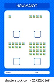 How many counting game with photograph. worksheet for preschool kids, kids activity sheet