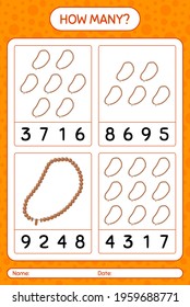How many counting game with prayer beads. worksheet for preschool kids, kids activity sheet, printable worksheet