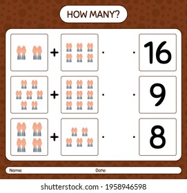 How many counting game with praying. worksheet for preschool kids, kids activity sheet, printable worksheet