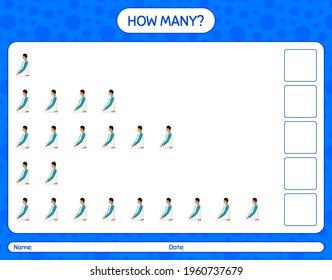 How many counting game with praying. worksheet for preschool kids, kids activity sheet, printable worksheet