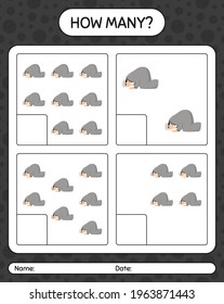 How many counting game with praying. worksheet for preschool kids, kids activity sheet, printable worksheet