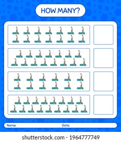 How many counting game with praying. worksheet for preschool kids, kids activity sheet, printable worksheet