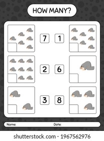How many counting game with praying. worksheet for preschool kids, kids activity sheet, printable worksheet