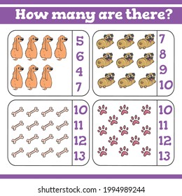 How many are there? Counting Game for Preschool Children. Count how many Educational a mathematical game. 