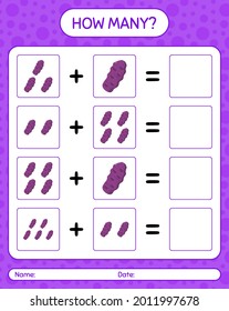 ¿Cuántos de los juegos con taewa morada? hoja de trabajo para niños de preescolar, hoja de actividades para niños, hoja de trabajo imprimible