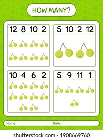 How many counting game with quenepa. worksheet for preschool kids, kids activity sheet, printable worksheet