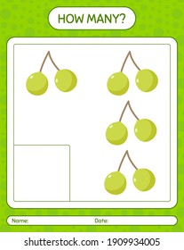 How many counting game with quenepa. worksheet for preschool kids, kids activity sheet, printable worksheet