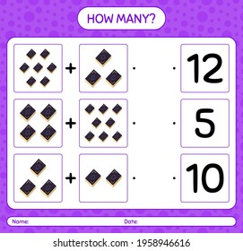 How many counting game with quran. worksheet for preschool kids, kids activity sheet, printable worksheet