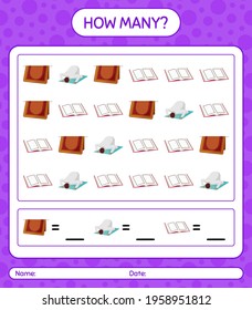 How many counting game with ramadan icon. worksheet for preschool kids, kids activity sheet, printable worksheet