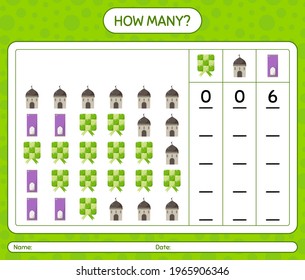 How many counting game with ramadan icon. worksheet for preschool kids, kids activity sheet, printable worksheet