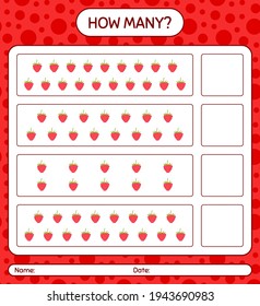 How many counting game with raspberry worksheet for preschool kids, kids activity sheet, printable worksheet