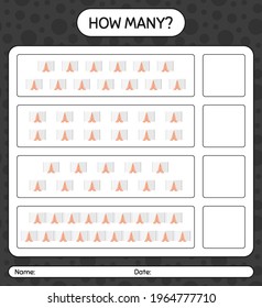 How many counting game with reading quran. worksheet for preschool kids, kids activity sheet, printable worksheet