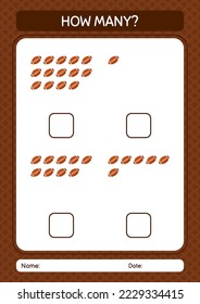 How many counting game with rugbyball. worksheet for preschool kids, kids activity sheet