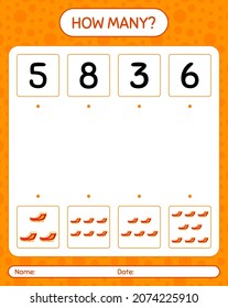 How many counting game with santa's sleigh. worksheet for preschool kids, kids activity sheet