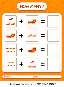How many counting game with santa's sleigh. worksheet for preschool kids, kids activity sheet