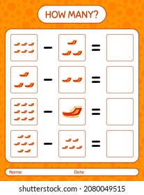 How many counting game with santa's sleigh. worksheet for preschool kids, kids activity sheet