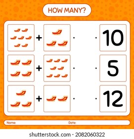 How many counting game with santa's sleigh. worksheet for preschool kids, kids activity sheet