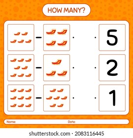 How many counting game with santa's sleigh. worksheet for preschool kids, kids activity sheet