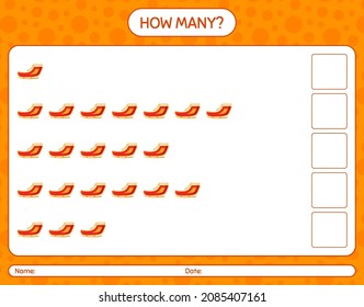 How many counting game with santa's sleigh. worksheet for preschool kids, kids activity sheet