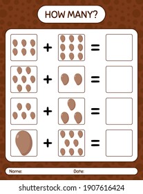 How many counting game with sapote. worksheet for preschool kids, kids activity sheet, printable worksheet
