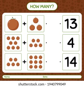 How many counting game with sapote. worksheet for preschool kids, kids activity sheet, printable worksheet
