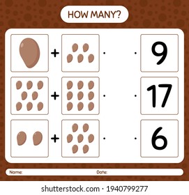 How many counting game with sapote. worksheet for preschool kids, kids activity sheet, printable worksheet