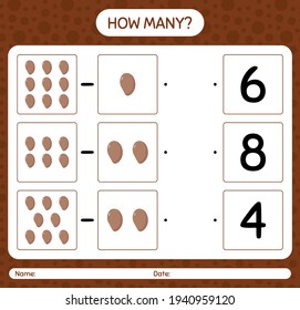 How many counting game with sapote worksheet for preschool kids, kids activity sheet, printable worksheet