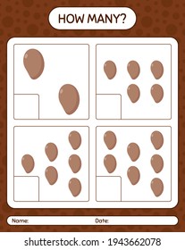 How many counting game with sapote worksheet for preschool kids, kids activity sheet, printable worksheet