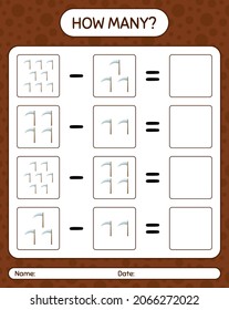 How many counting game with scythe. worksheet for preschool kids, kids activity sheet