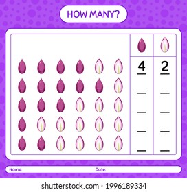 How many counting game with shallots. worksheet for preschool kids, kids activity sheet, printable worksheet