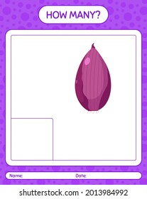 How many counting game with shallots. worksheet for preschool kids, kids activity sheet, printable worksheet