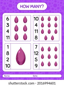 How many counting game with shallots. worksheet for preschool kids, kids activity sheet, printable worksheet