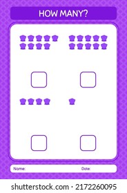 How many counting game with shells. worksheet for preschool kids, kids activity sheet