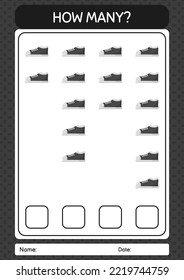 How many counting game with shoes. worksheet for preschool kids, kids activity sheet