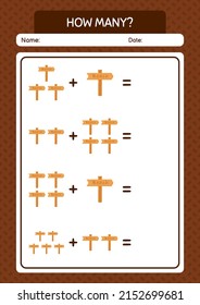 How many counting game with sign board. worksheet for preschool kids, kids activity sheet