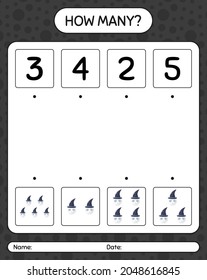 How many counting game with skull. worksheet for preschool kids, kids activity sheet