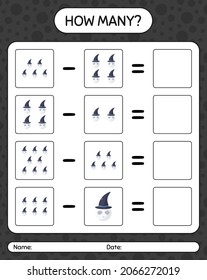 How many counting game with skull. worksheet for preschool kids, kids activity sheet