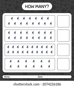 How many counting game with skull. worksheet for preschool kids, kids activity sheet
