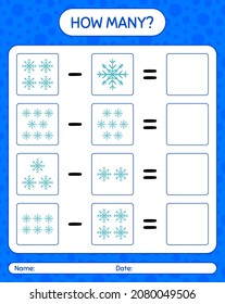 How many counting game with snowman. worksheet for preschool kids, kids activity sheet